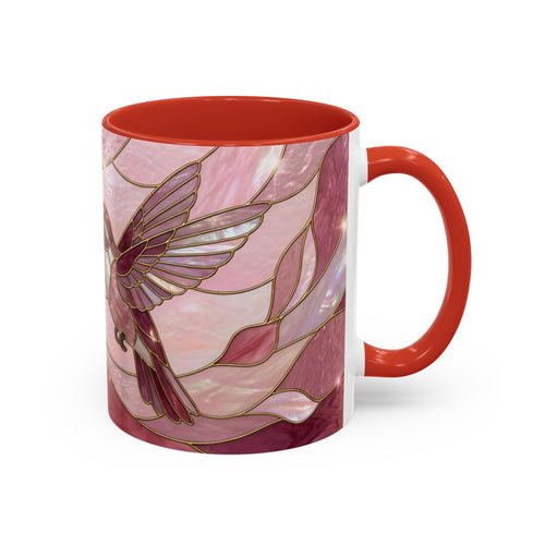 Pink Blossom Hummingbird Stained Glass Style Mug