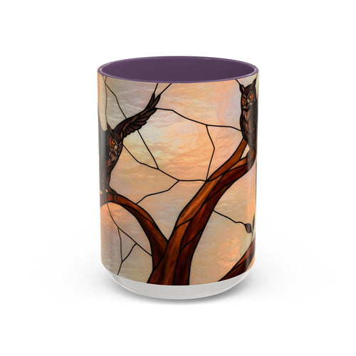 Dusk Owl Stained Glass Style Mug