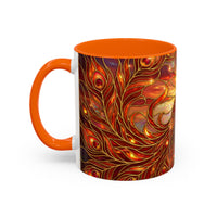 Sunset Peacock Stained Glass Style Mug