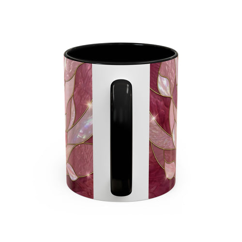 Pink Blossom Hummingbird Stained Glass Style Mug