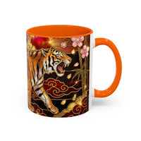 Sakura Tiger Stained Glass Style Mug