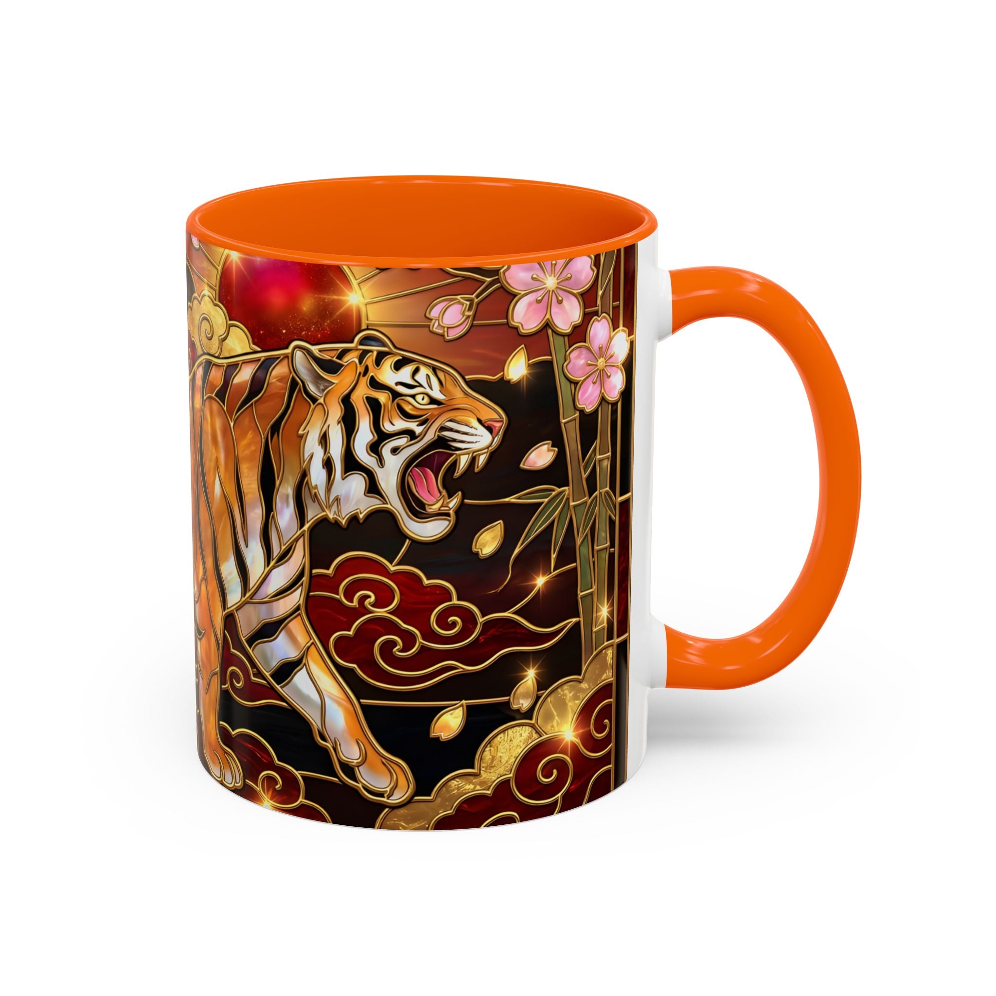Sakura Tiger Stained Glass Style Mug
