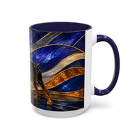 Blue Wave Doberman Pinscher Stained Glass Style Mug