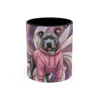 Rose Glow Staffordshire Bull Terrier Stained Glass Style Mug