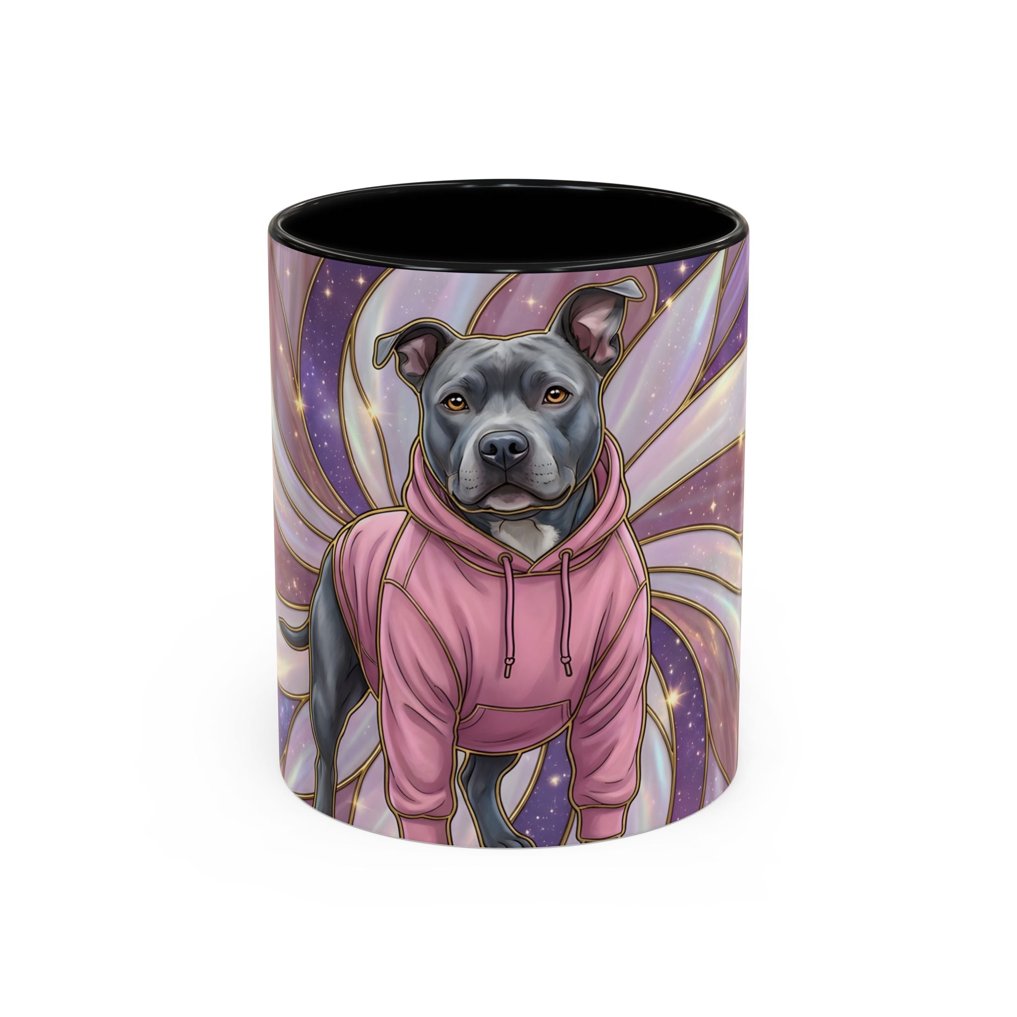 Rose Glow Staffordshire Bull Terrier Stained Glass Style Mug