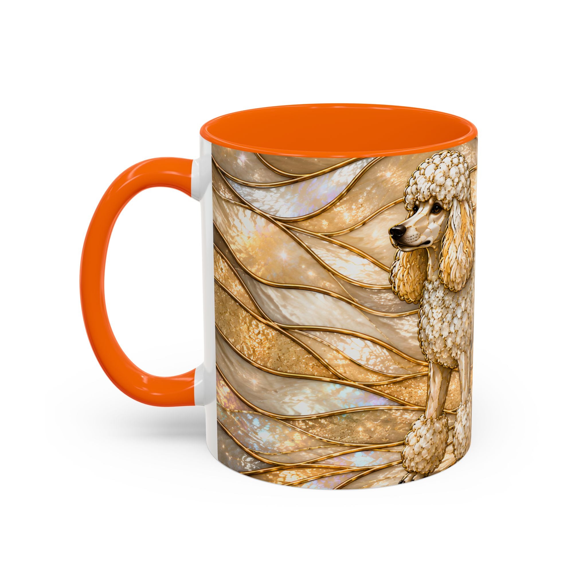 Golden Glow Poodle Stained Glass Style Mug