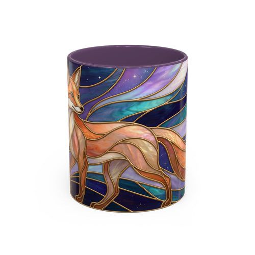 Aurora Fox Stained Glass Style Mug