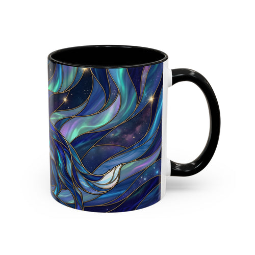 Aurora Howl Wolf Stained Glass Style Mug