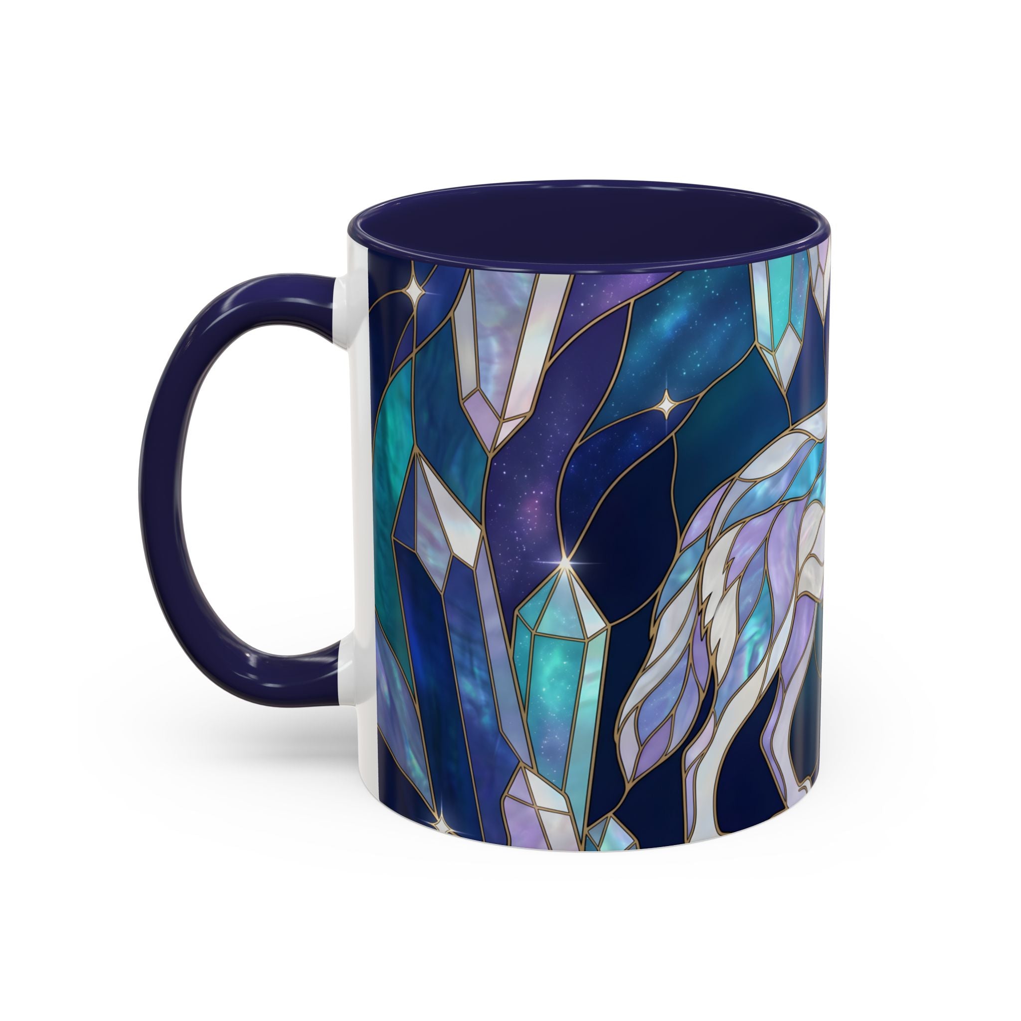 Crystal Wolf Stained Glass Style Mug