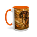 Golden Dachshund Stained Glass Style Mug
