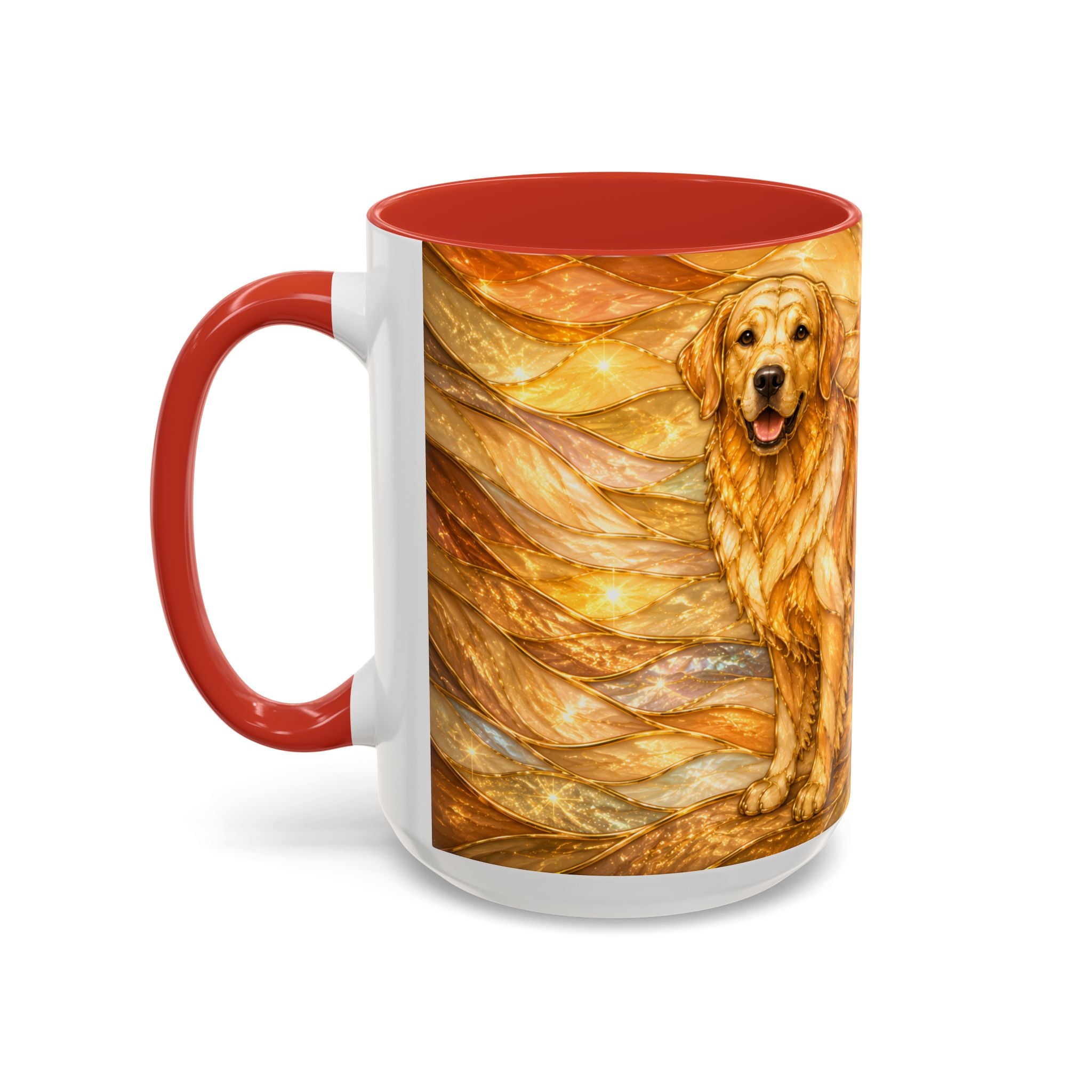 Golden Glow Golden Retriever Stained Glass Style Mug