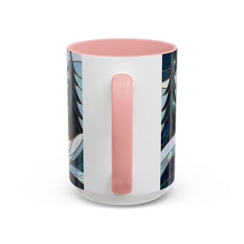 Pine Forest Wolf Stained Glass Style Mug