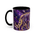 Celestial Purple Tiger Stained Glass Style Mug