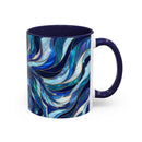 Cobalt Wolf Howl Stained Glass Style Mug