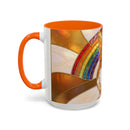 Rainbow Corgi Butt Stained Glass Style Mug