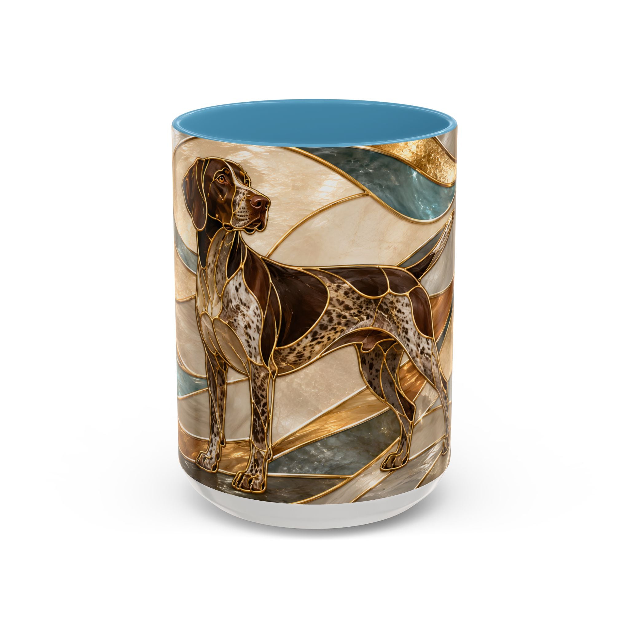 Warm Glow German Shorthaired Pointer Stained Glass Style Mug