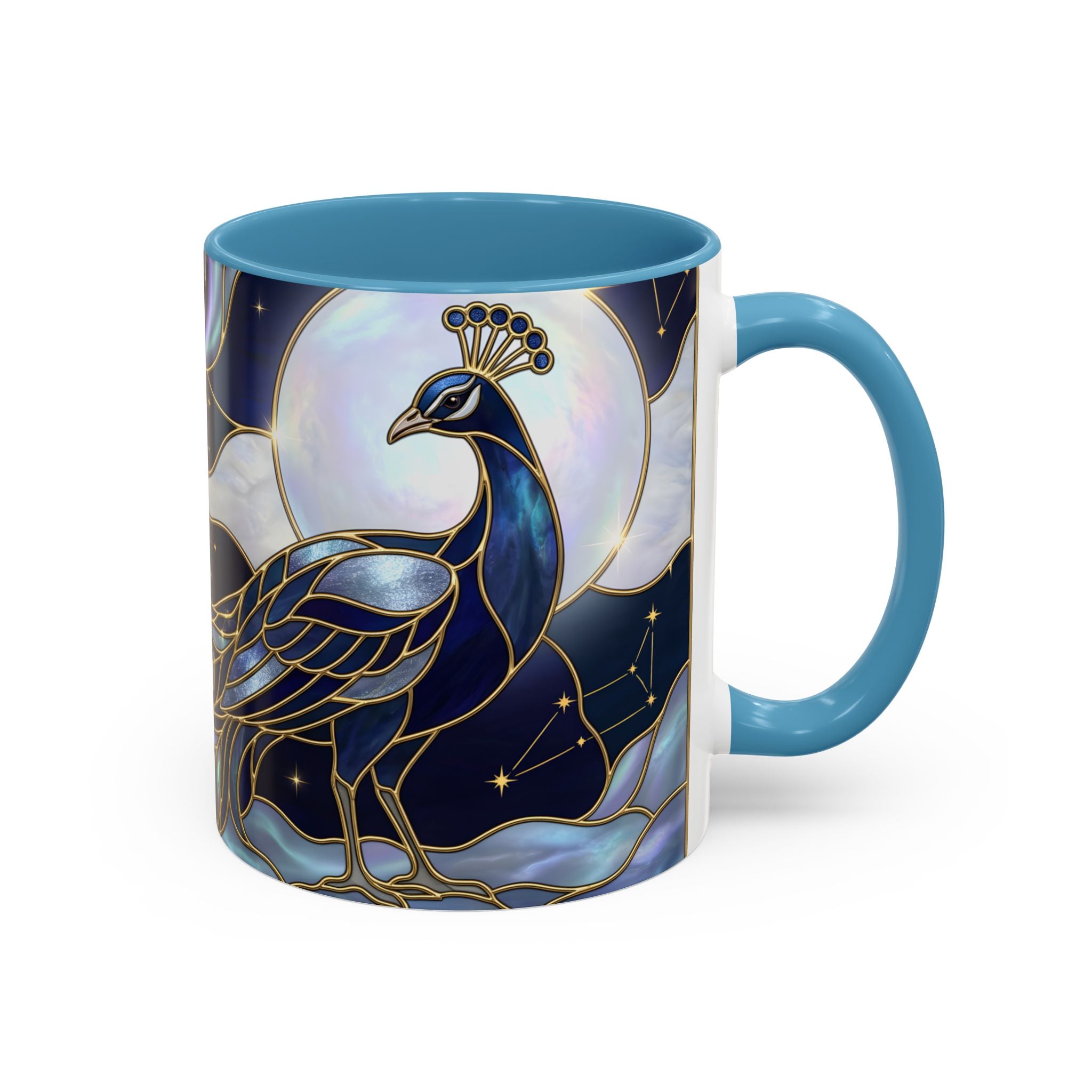 Lunar Peacock Stained Glass Style Mug