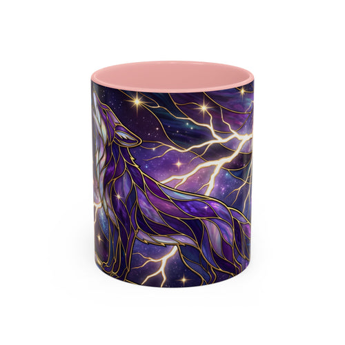 Purple Storm Fox Stained Glass Style Mug