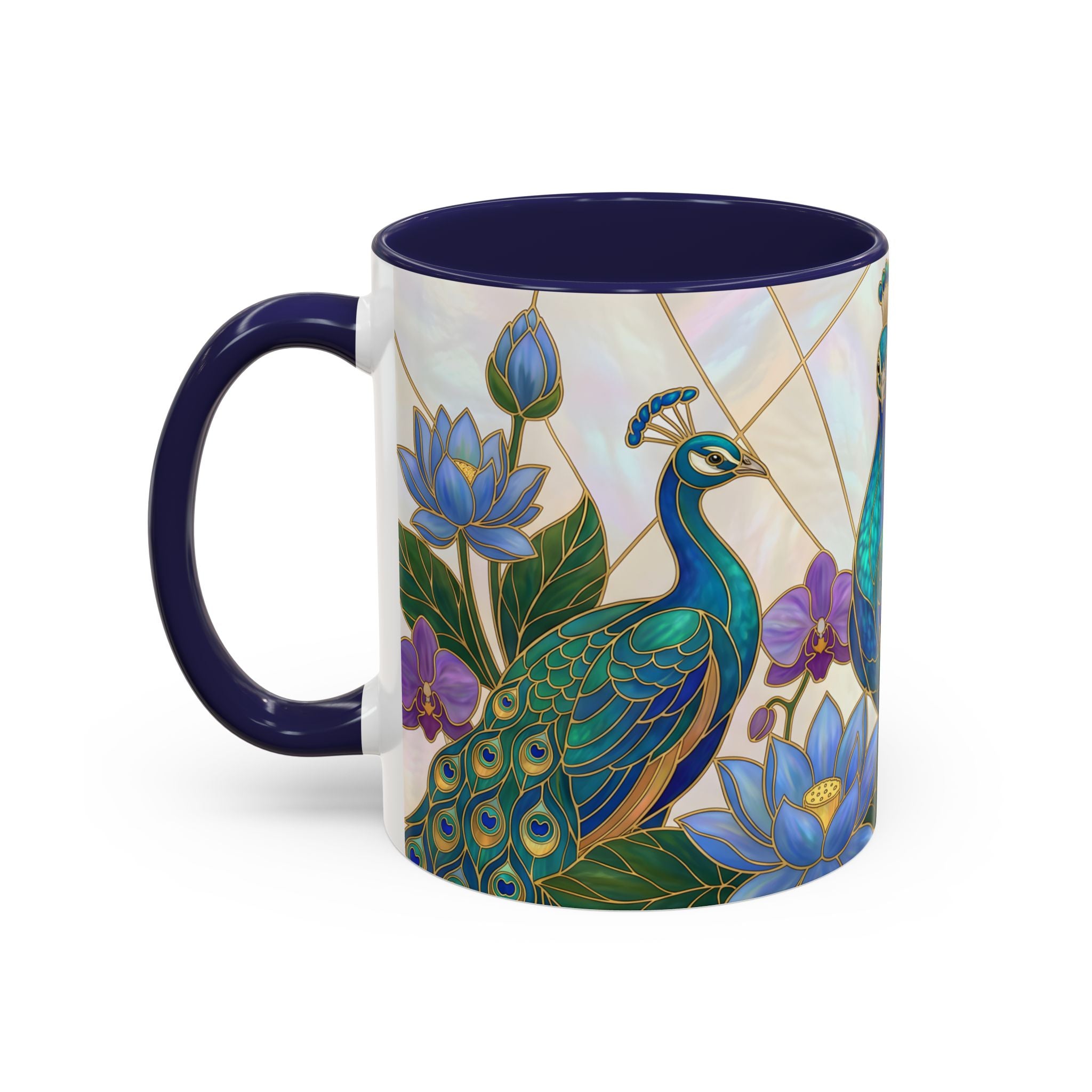 Garden Peacock Stained Glass Style Mug