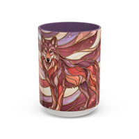 Rose Gold Wolf Stained Glass Style Mug