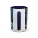 Blue Wolf Stained Glass Style Mug