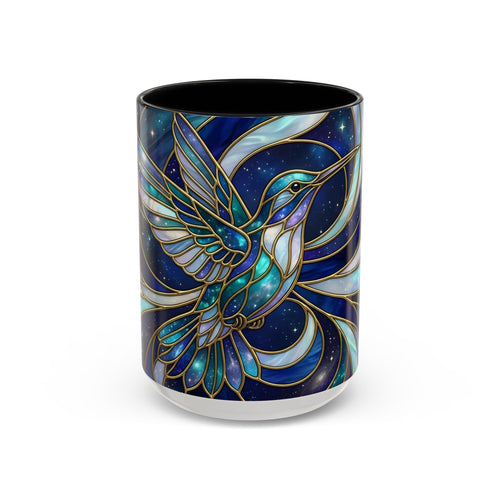 Sapphire Hummingbird Stained Glass Style Mug