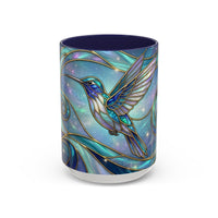 Blue Breeze Hummingbird Stained Glass Style Mug