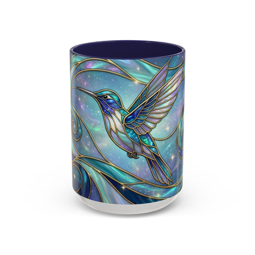 Blue Breeze Hummingbird Stained Glass Style Mug