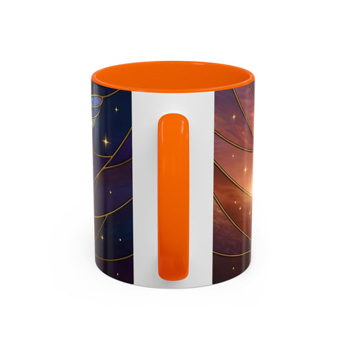 Sunset Sky Hummingbird Stained Glass Style Mug