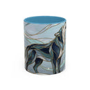 Mystical Blue Wolf Stained Glass Style Mug