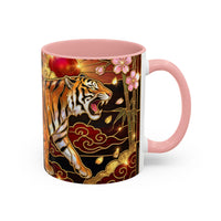 Sakura Tiger Stained Glass Style Mug