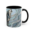 Mystical Blue Wolf Stained Glass Style Mug