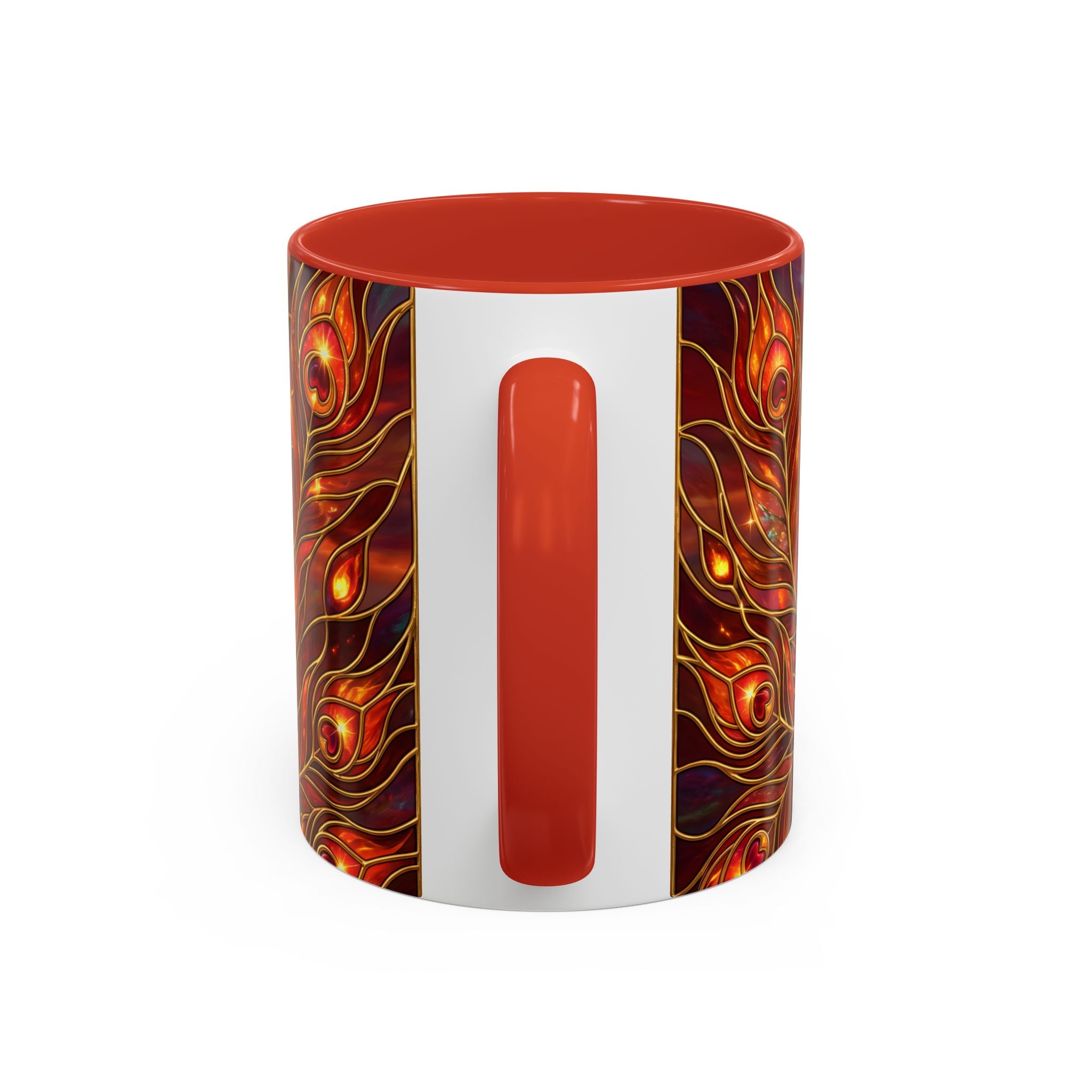 Sunset Peacock Stained Glass Style Mug