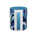 Cobalt Wolf Run Stained Glass Style Mug