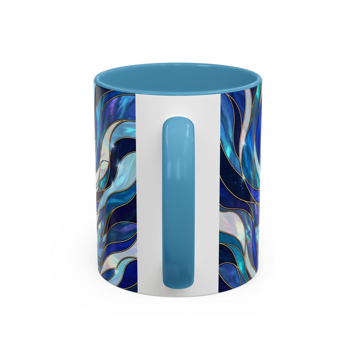 Cobalt Wolf Run Stained Glass Style Mug