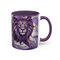 Purple Lion Stained Glass Style Mug