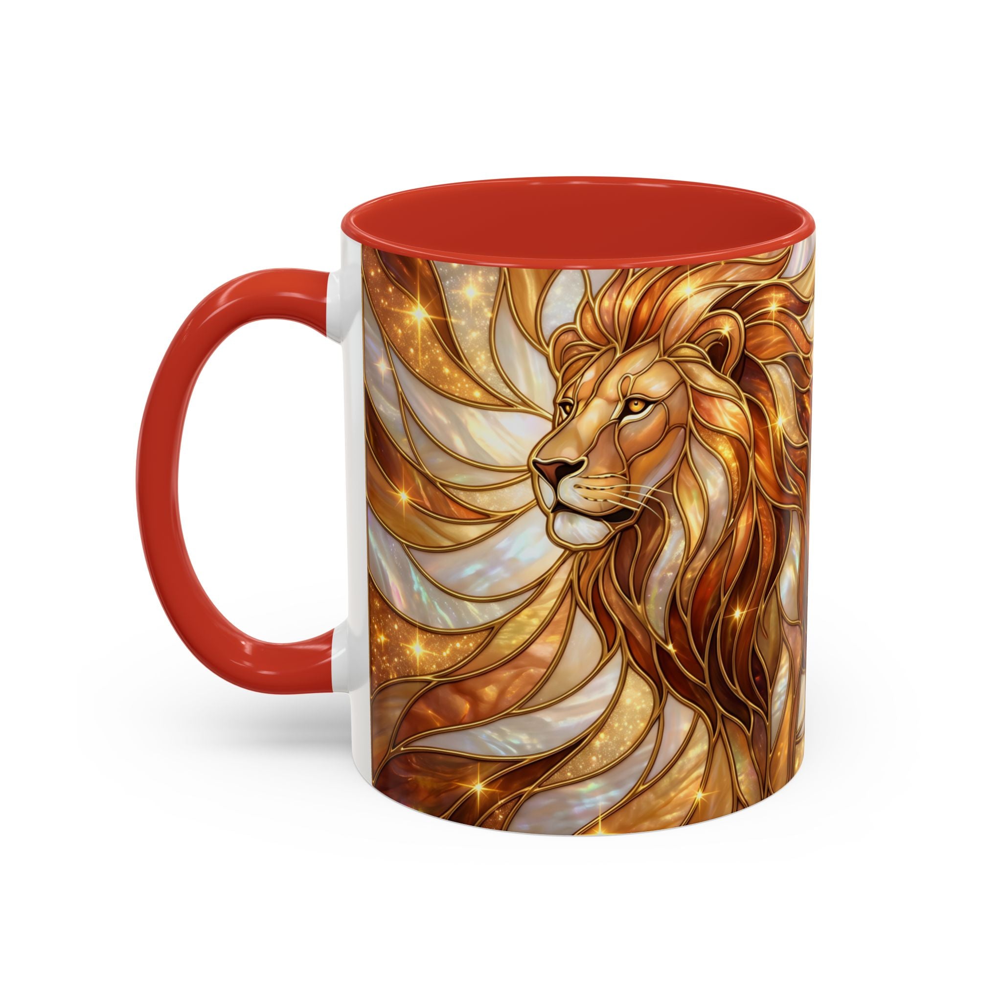Amber Lion Stained Glass Style Mug