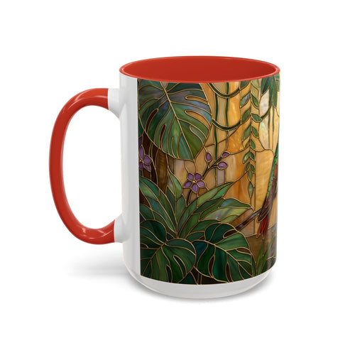 Tropical Hummingbird Stained Glass Style Mug