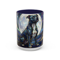 Moonlit Staffordshire Bull Terrier Stained Glass Style Mug