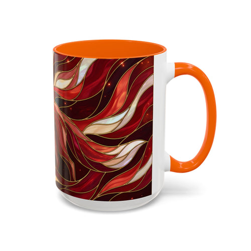 Scarlet Glow Fox Stained Glass Style Mug
