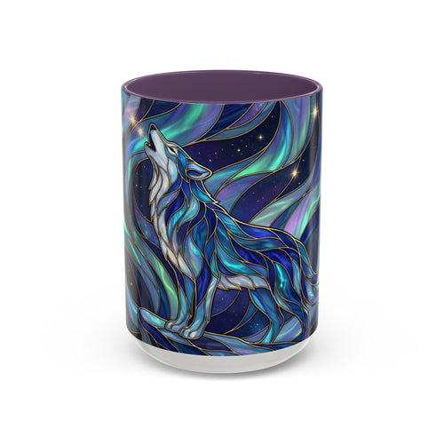 Aurora Howl Wolf Stained Glass Style Mug
