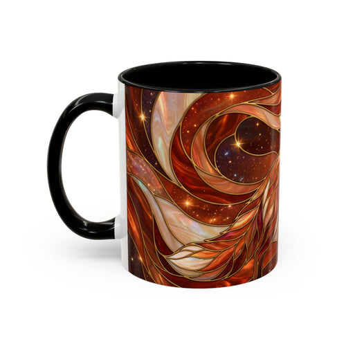 Ruby Glow Fox Stained Glass Style Mug