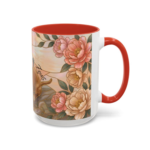 Custom Pet Photo Floral Stained Glass Style Mug