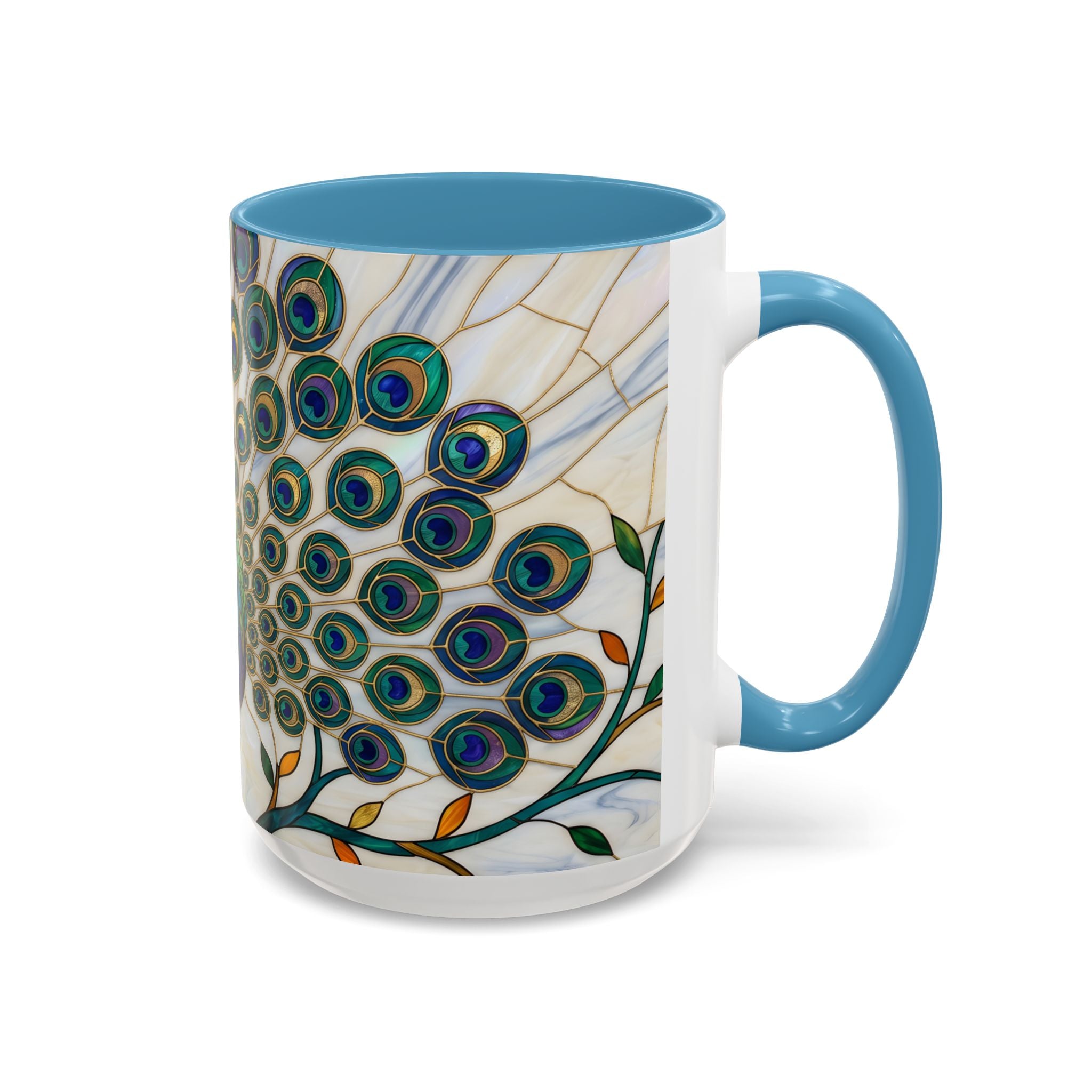 Classic Peacock Stained Glass Style Mug