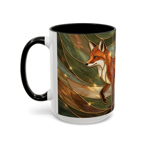 Olive Glow Fox Stained Glass Style Mug