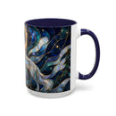 Moonlit Howl Wolf Stained Glass Style Mug