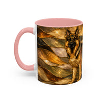 Golden German Shepherd Stained Glass Style Mug