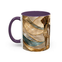 Warm Glow German Shorthaired Pointer Stained Glass Style Mug