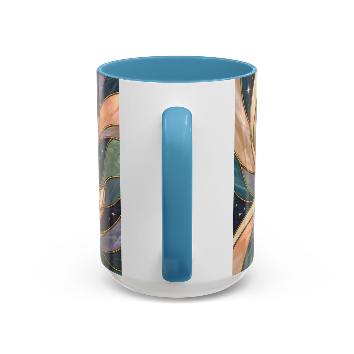 Teal Night Fox Stained Glass Style Mug
