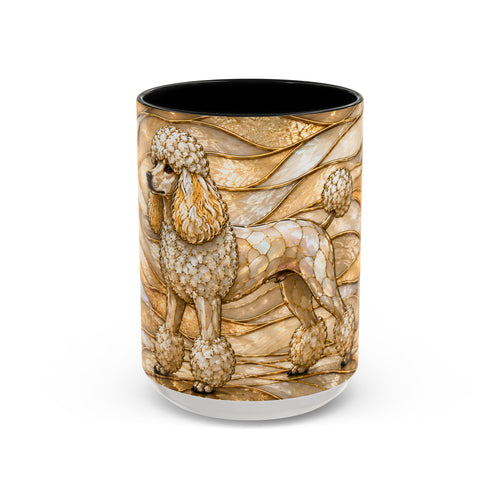 Golden Glow Poodle Stained Glass Style Mug
